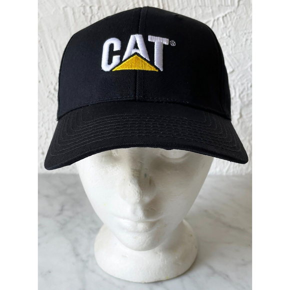 Caterpillar CAT Equipment Black Cotton Baseball Cap-One Size Adjustable Buckle - Picture 2 of 7
